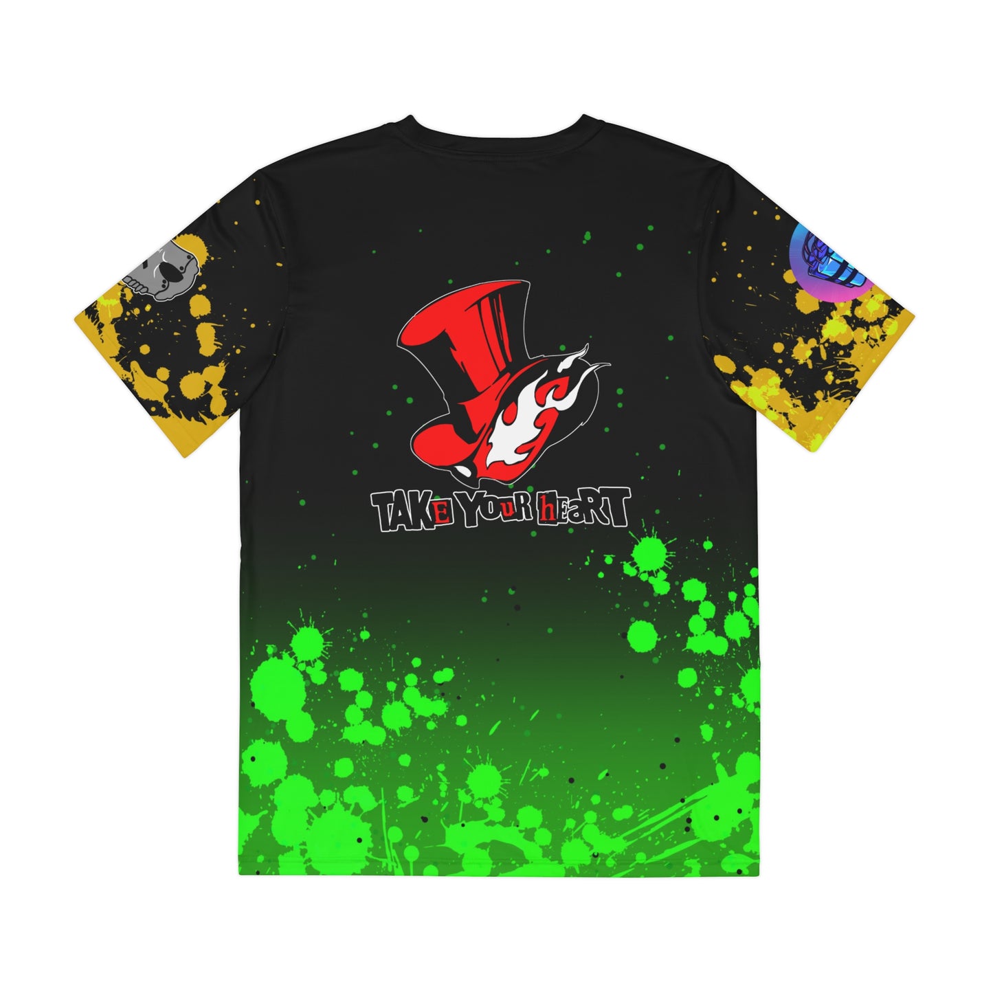 Masked punk all over print shirt