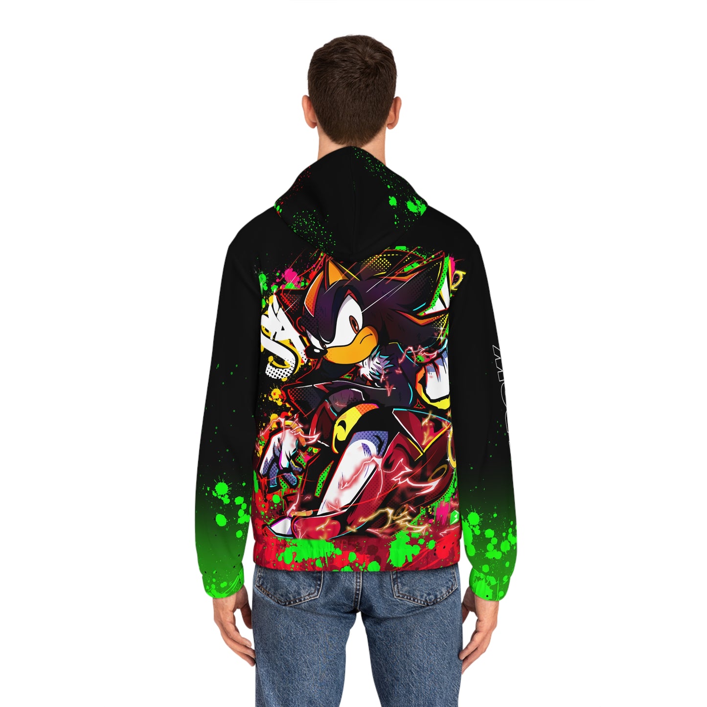 Black Blur all over print hoodie