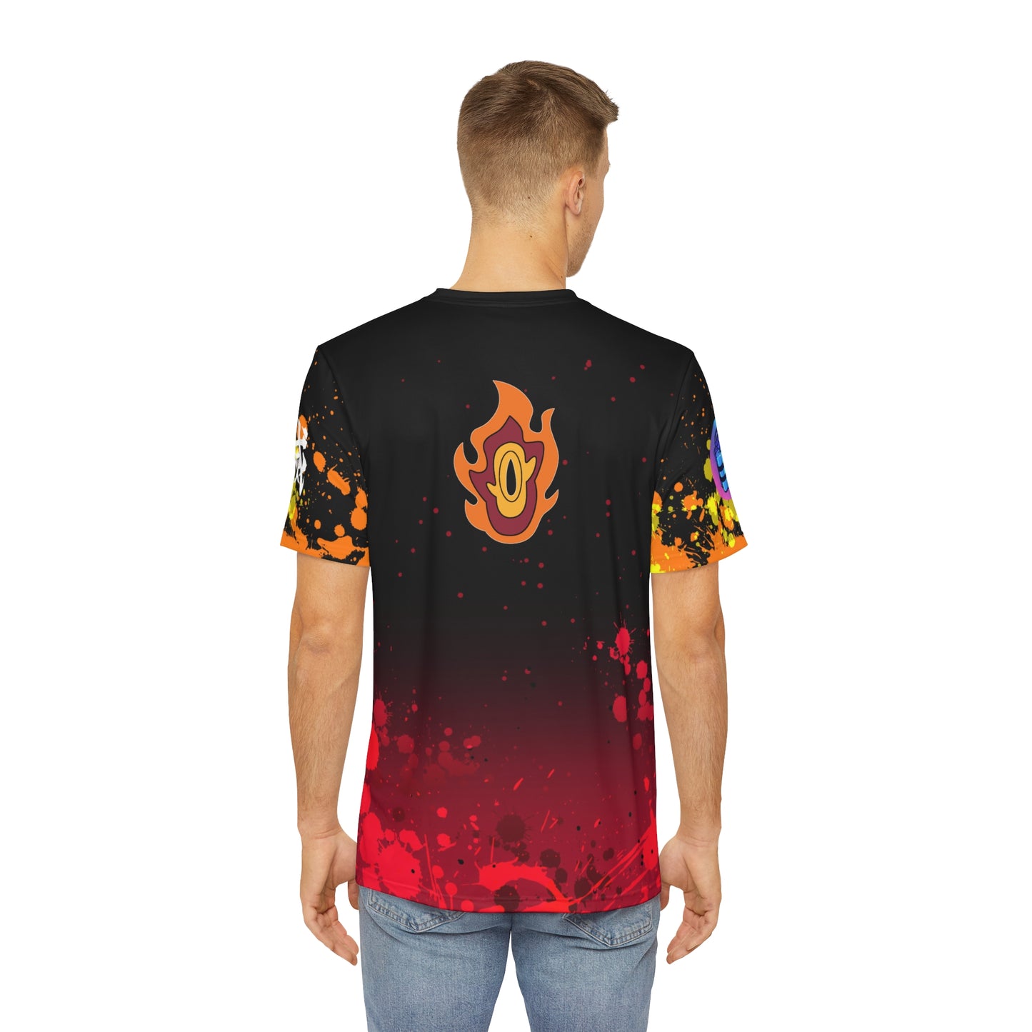 Heart a blaze all over print shirt