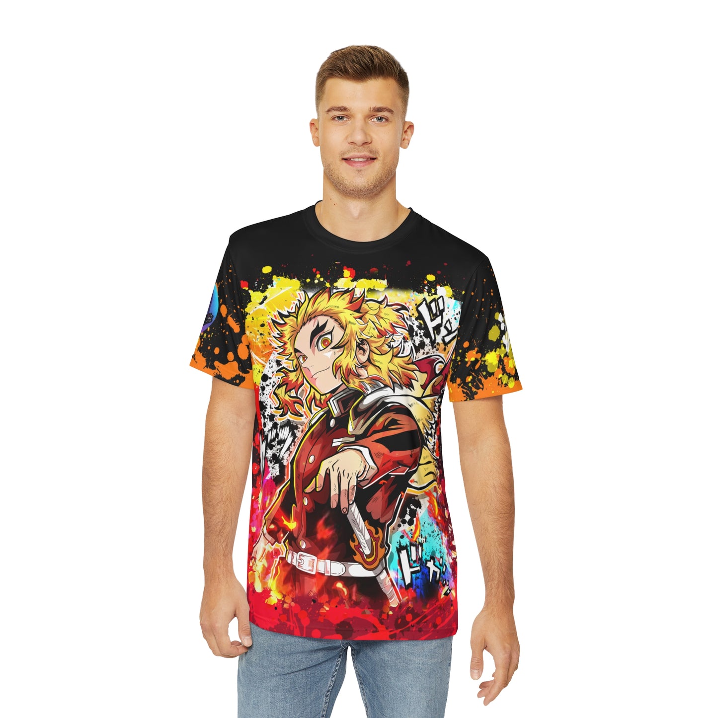 Heart a blaze all over print shirt