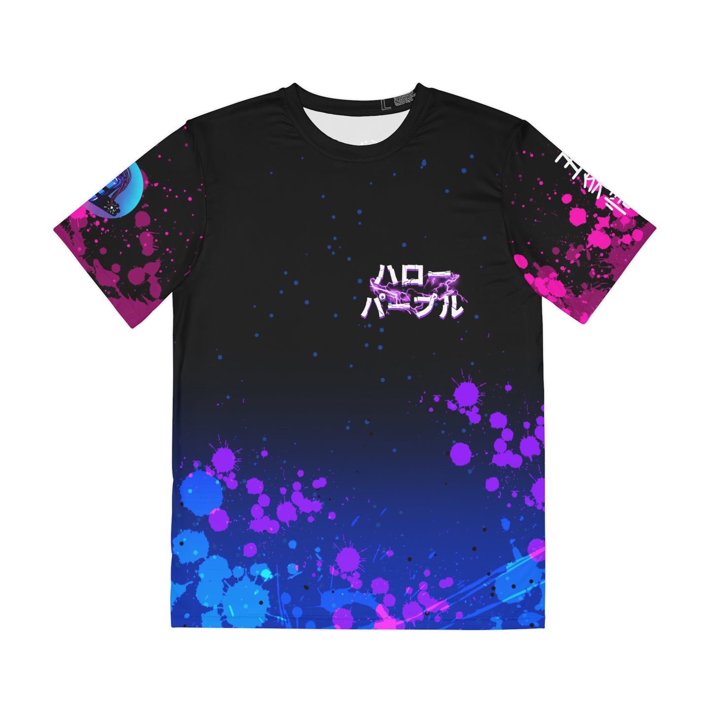 Purple flash all over print shirt