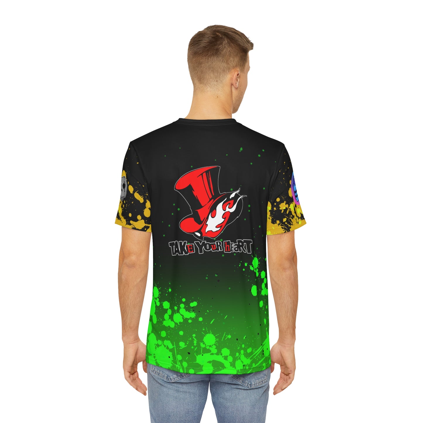 Masked punk all over print shirt