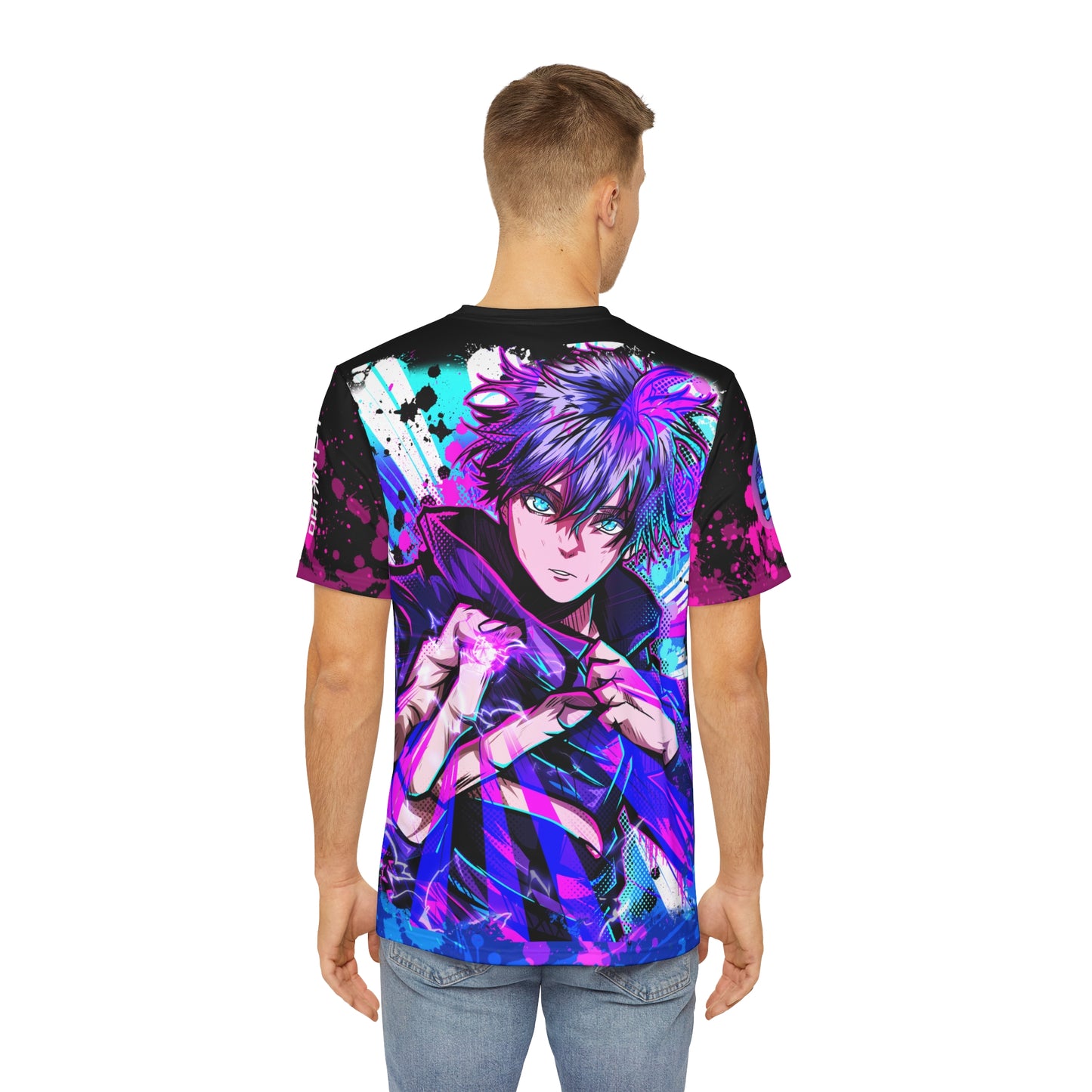 Purple flash all over print shirt