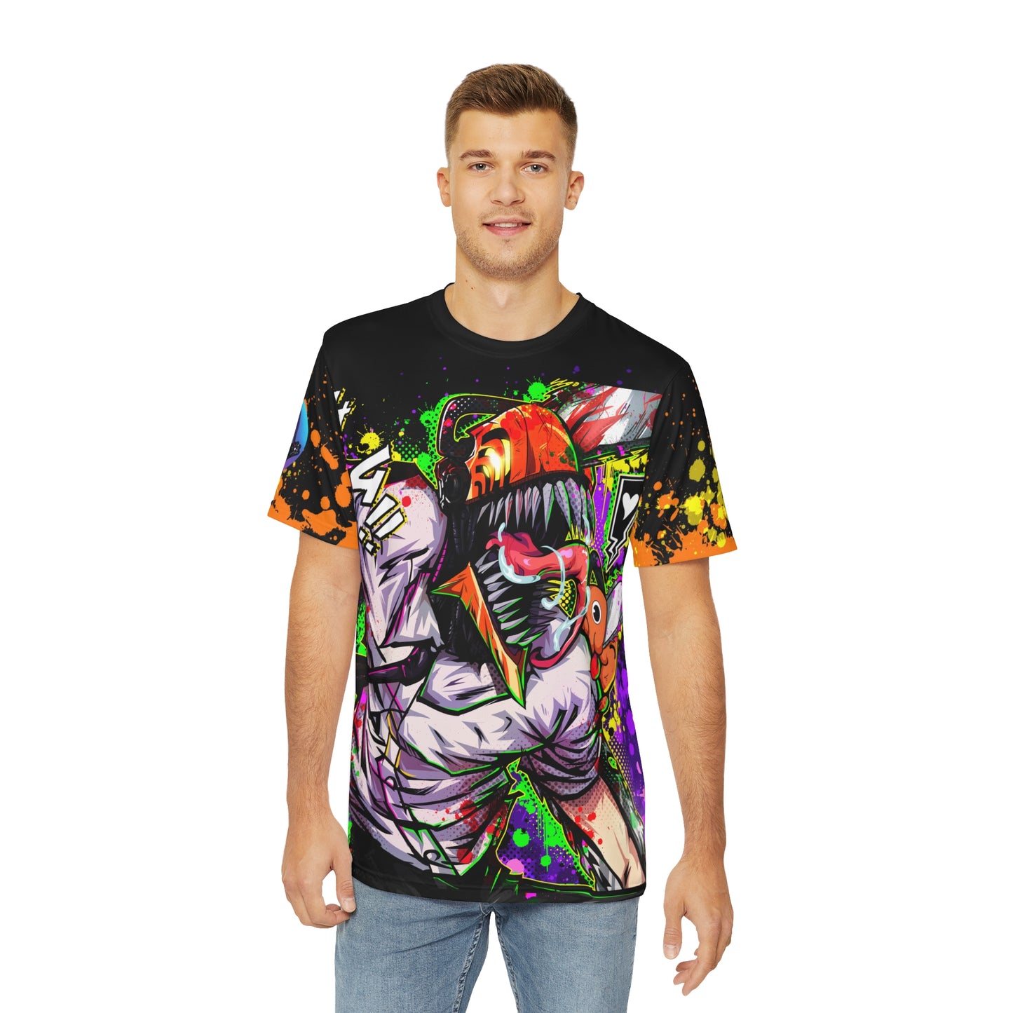 chainsaw hero all over print shirt