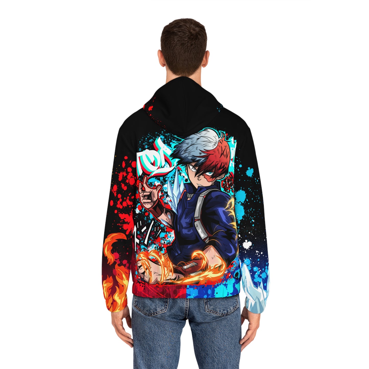 Half and half all over print hoodie