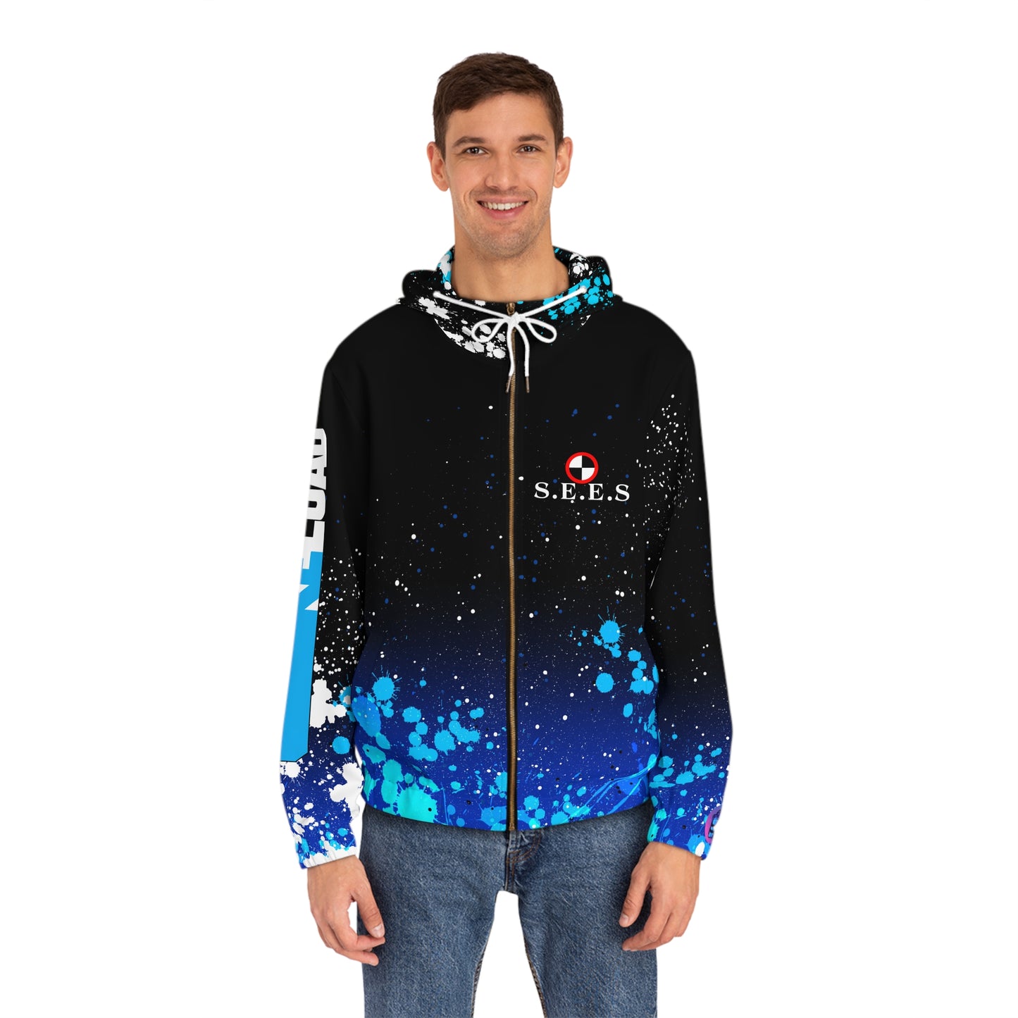 No fear all over print hoodie