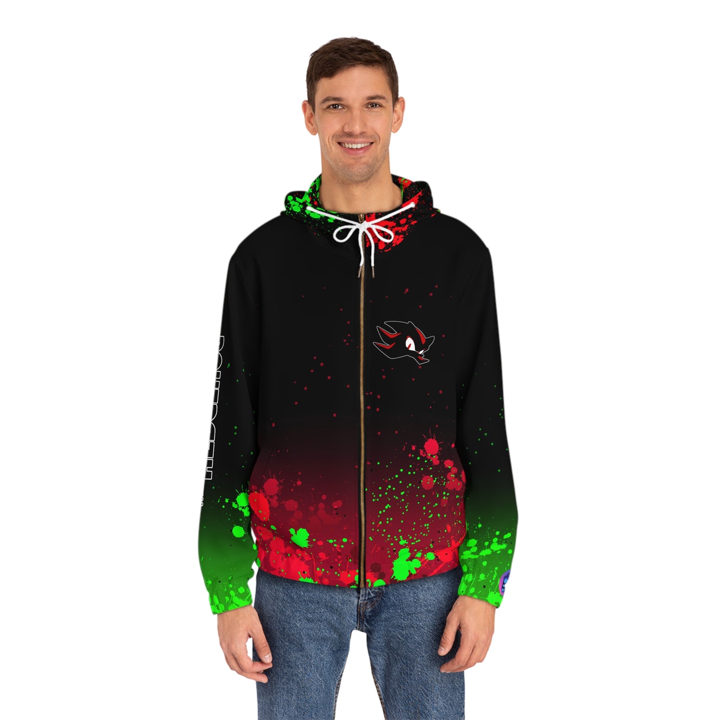 Black Blur all over print hoodie