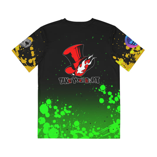 Masked punk all over print shirt