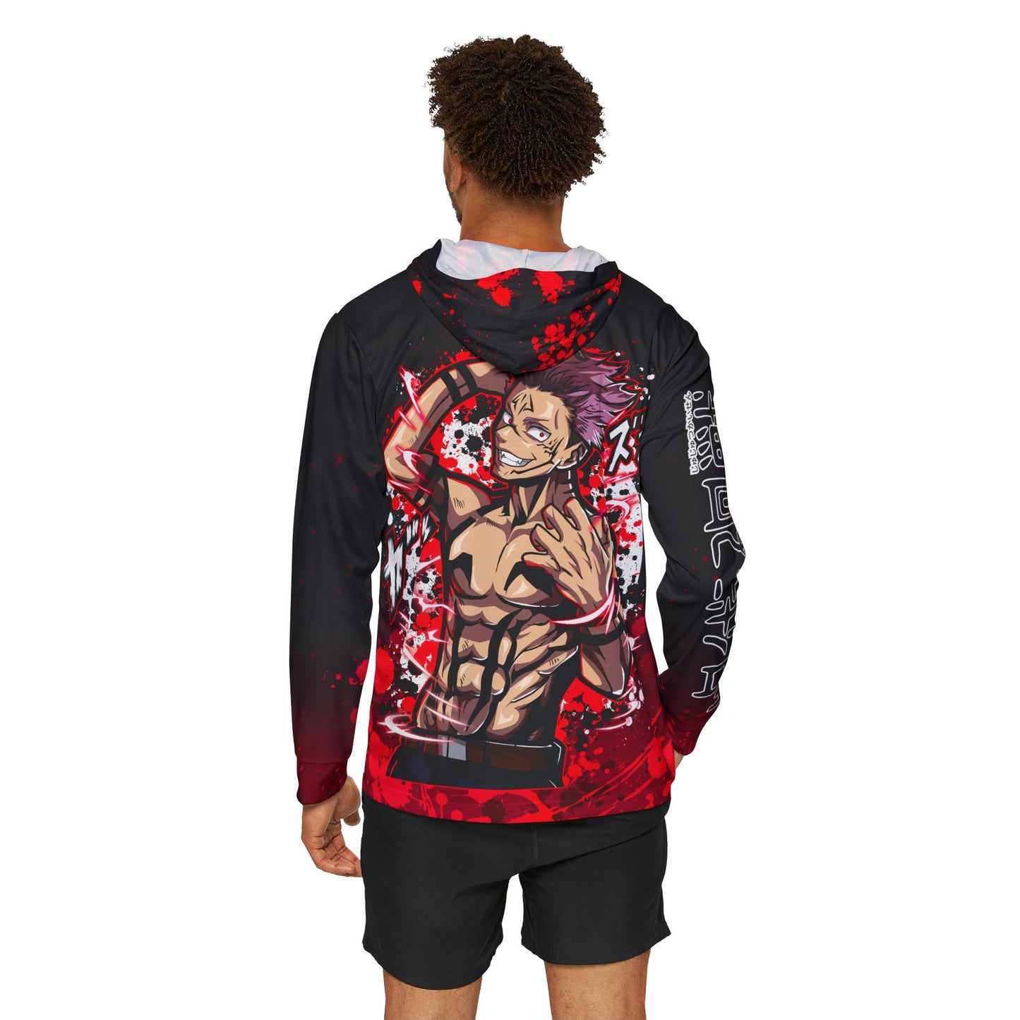 Demon finger all over print hoodie