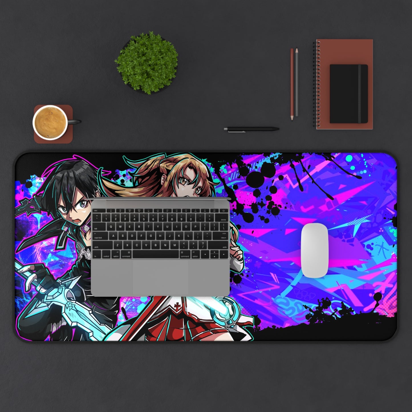 Swordsmen couple desk mat