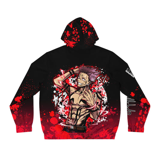 Demon finger all over print hoodie