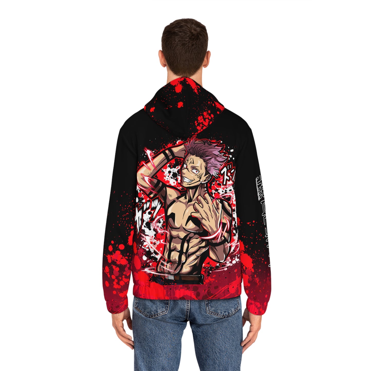 Demon finger all over print hoodie