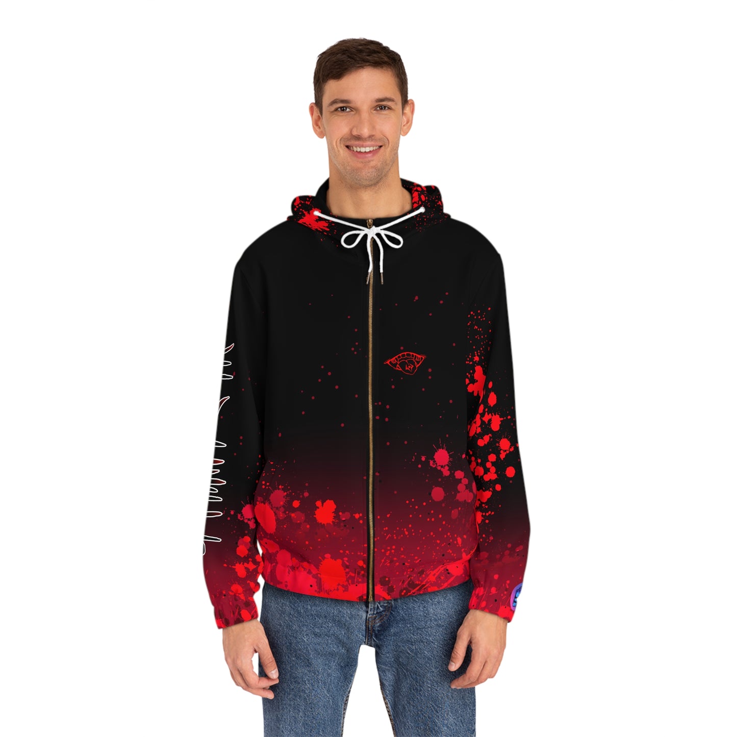 Demon finger all over print hoodie