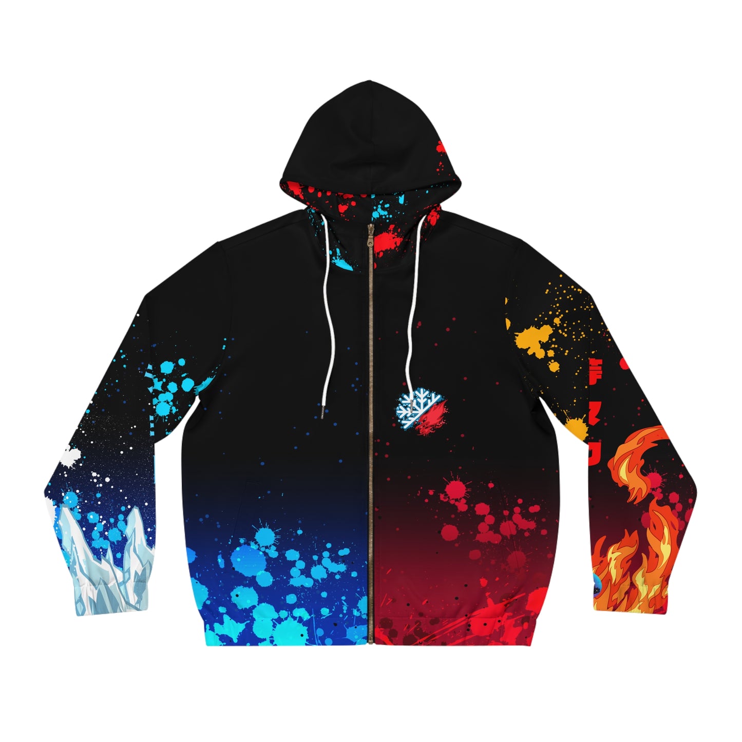Half and half all over print hoodie