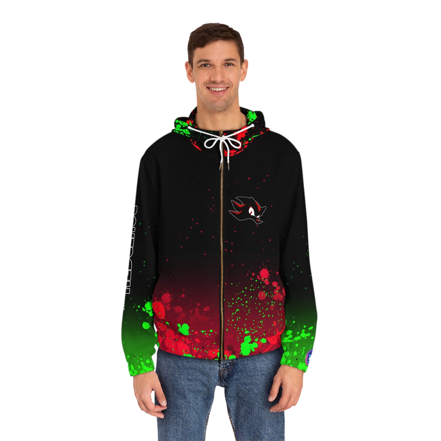 Black Blur all over print hoodie