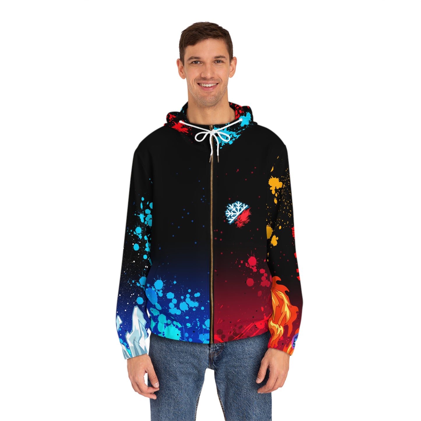 Half and half all over print hoodie