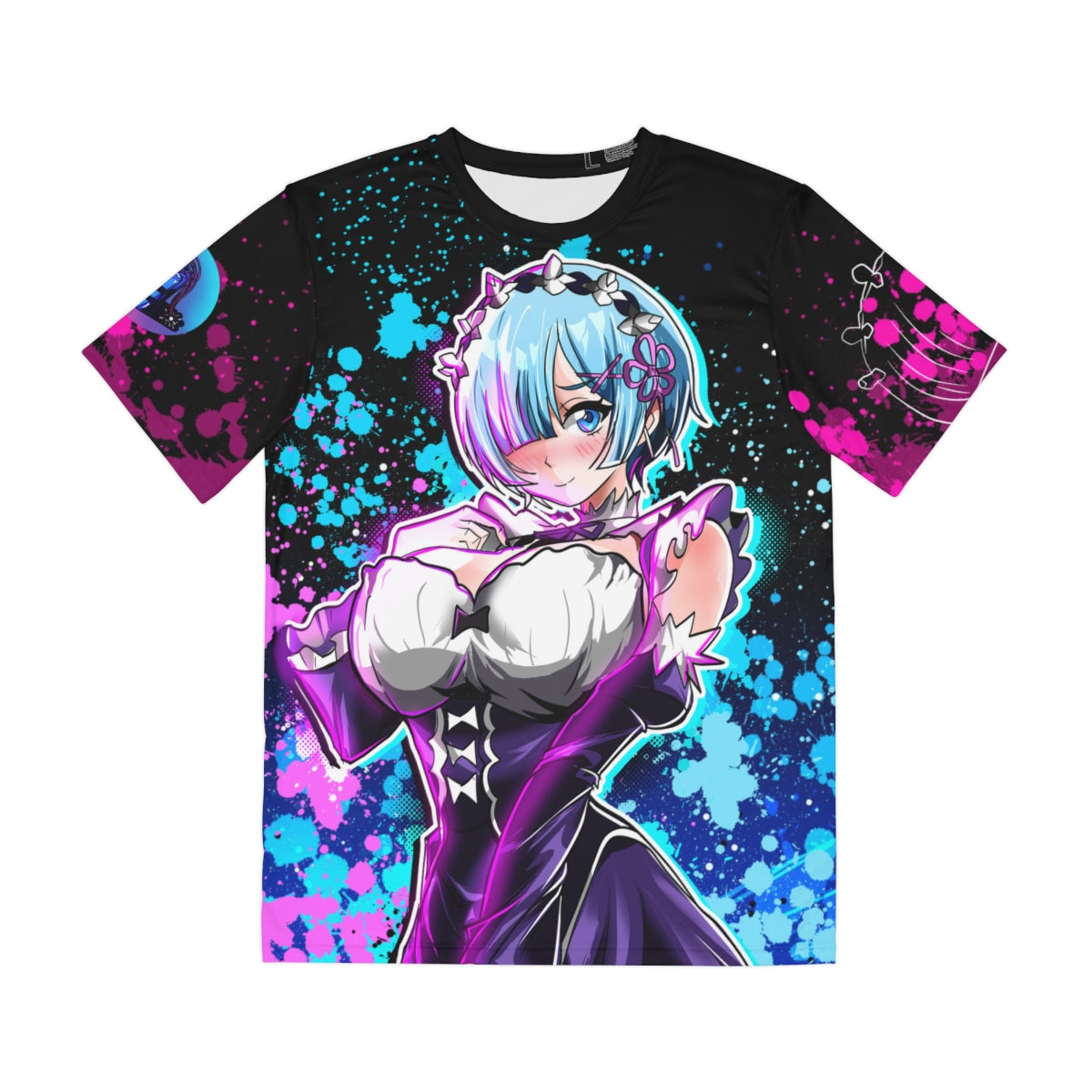 Blue Maid all over print shirt
